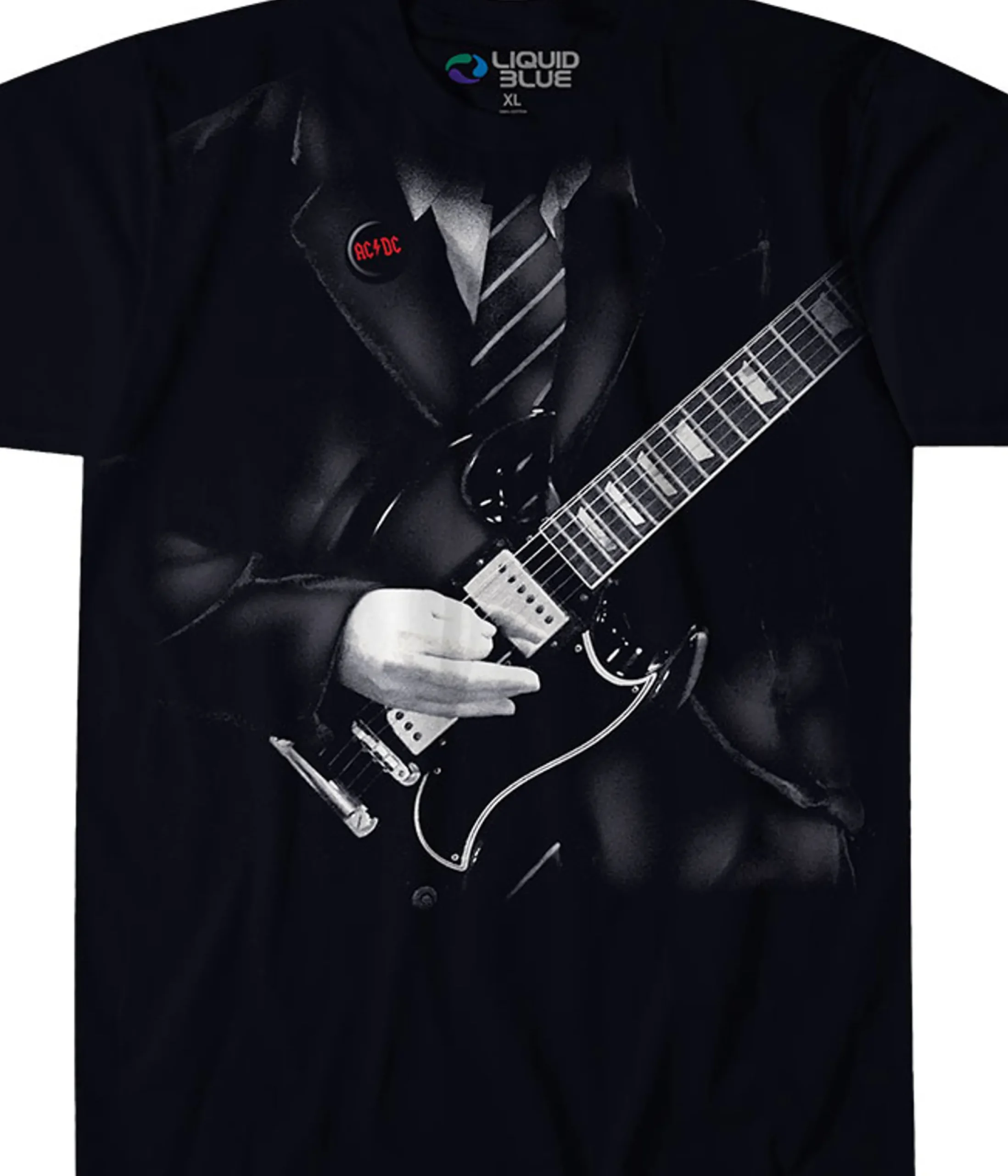 Clearance Angus Young Black T-Shirt T-Shirt | Ac-Dc