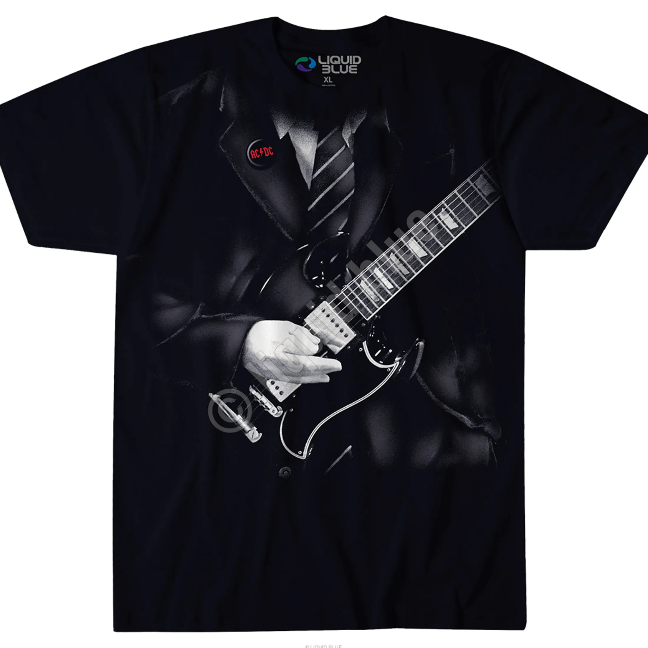 Clearance Angus Young Black T-Shirt T-Shirt | Ac-Dc