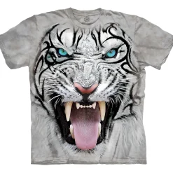 Sale Big Face® Tribal White Tiger Classic Cotton T-Shirt T-Shirt | Wild Animals