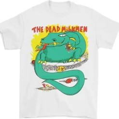 Discount Big Lizard White T-Shirt T-Shirt | The Dead Milkmen
