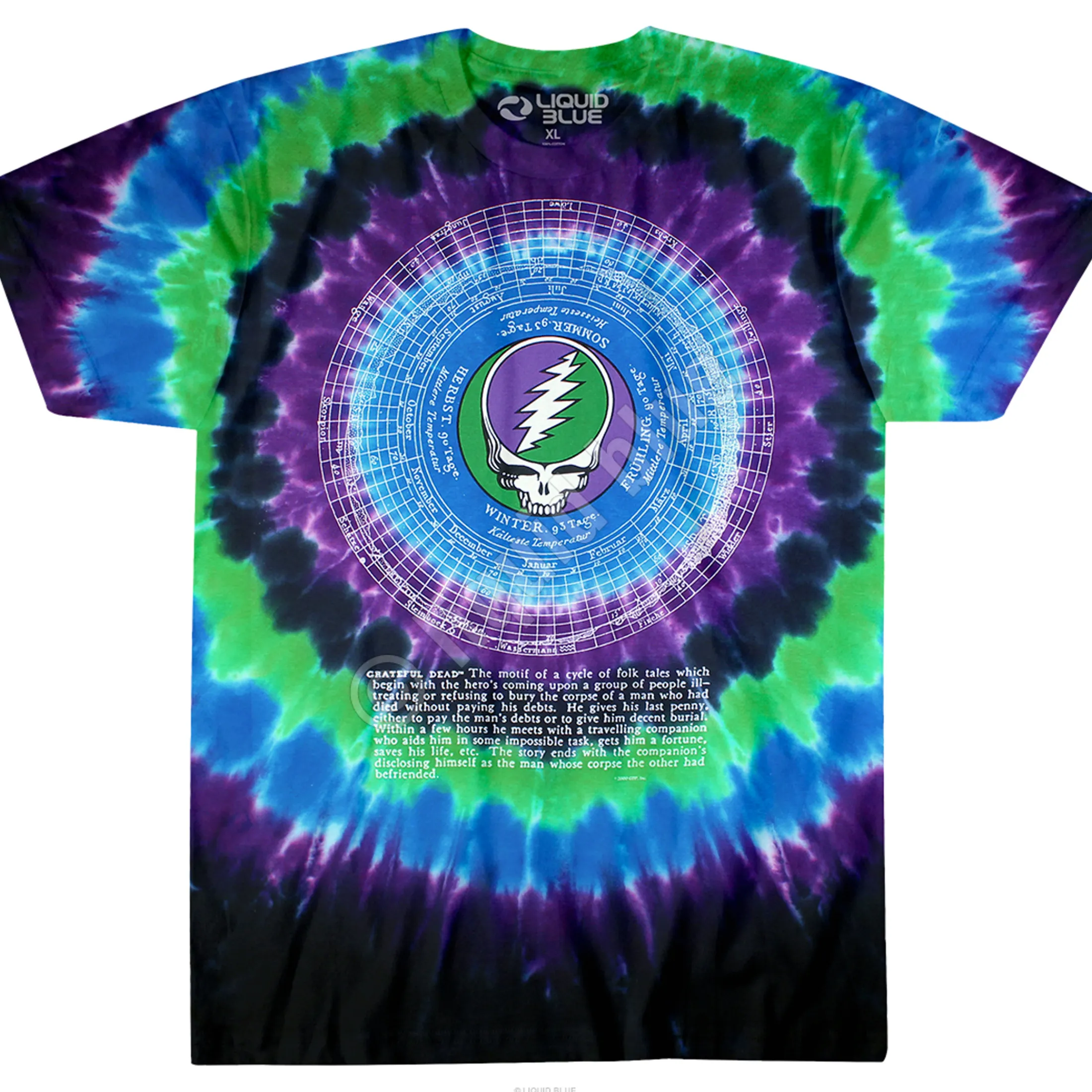 Best Calendar Tie-Dye T-Shirt T-Shirt | Grateful Dead