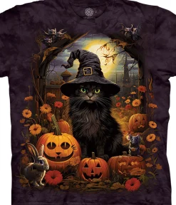 Hot Cat Witch Classic Cotton T-Shirt T-Shirt | Halloween