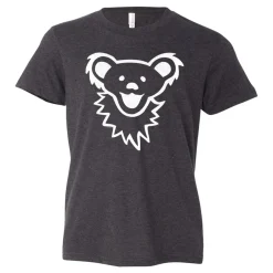 New Dancing Bear Face Dark Heather Youth T-Shirt Kids Youth | Grateful Dead