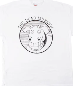 New Dead Milkmen Cow Logo White T-Shirt T-Shirt | The Dead Milkmen