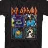 New Def Leppard Albums Black T-Shirt T-Shirt | Def Leppard