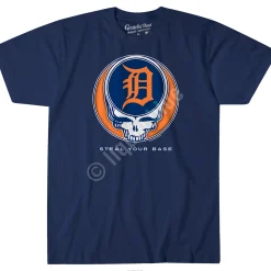 New Detroit Tigers Steal Your Base Navy Athletic T-Shirt Athletic T-Shirt | Detroit Tigers
