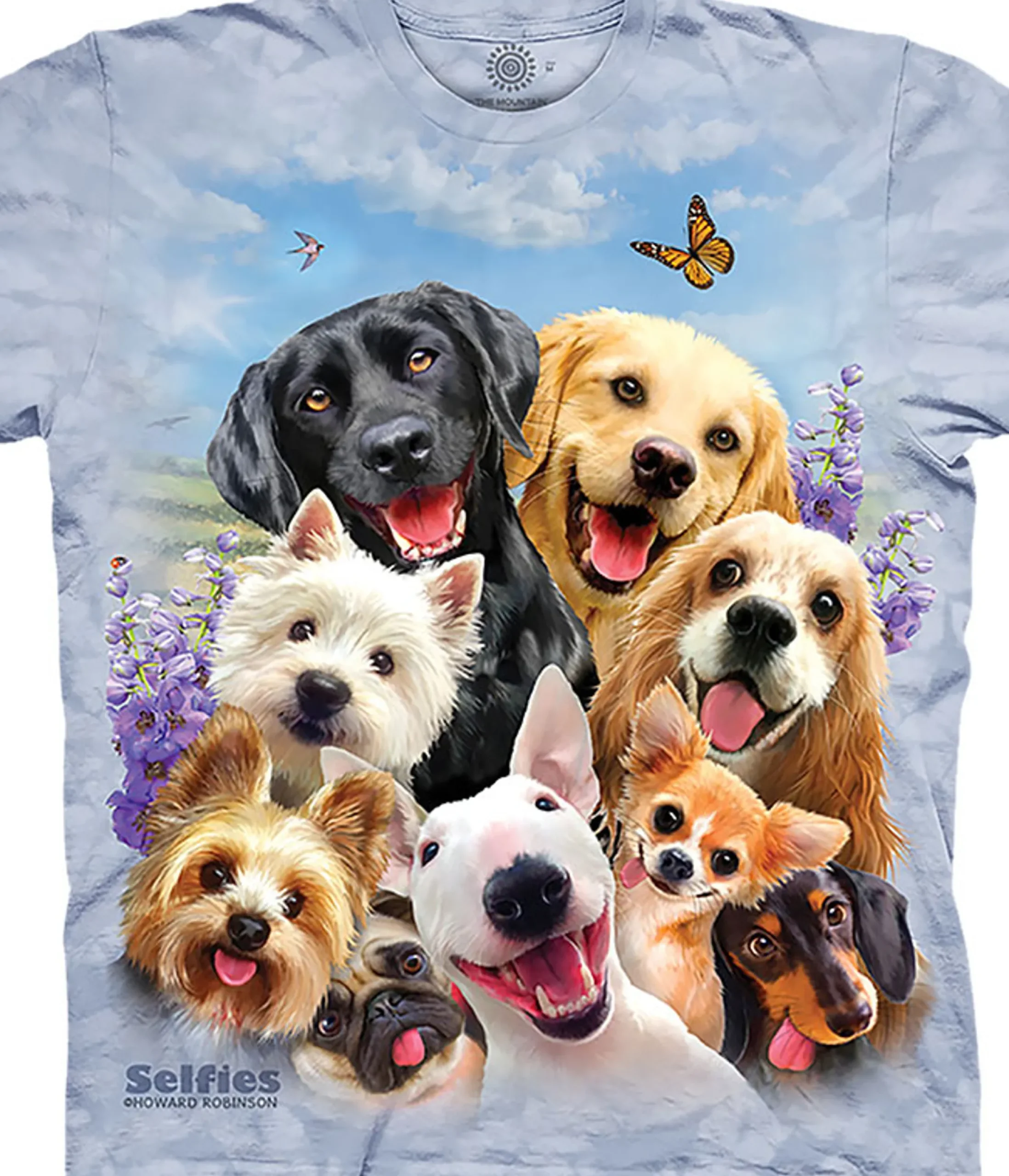 Clearance Dogs Selfie Classic Cotton T-Shirt T-Shirt | Selfies