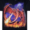Clearance Dragon Fire Black T-Shirt T-Shirt | Dark Fantasy