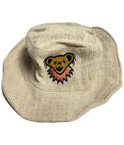 Online GD Dancing Bear Cotton Hemp Floppy Hat Hats | Grateful Dead