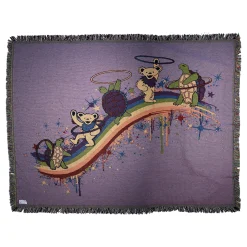 Best GD Rainbow Hoopers Woven Blanket Grateful Dead | Classic