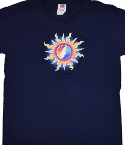 Clearance GD Sunshine Lightning Navy Youth T-Shirt Kids Youth | Grateful Dead