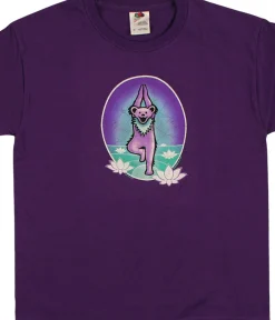Online GD Yoga Bear Youth Purple T-Shirt Kids Youth | Grateful Dead