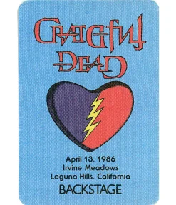 Fashion Grateful Dead 1986 04-13 Backstage Pass Grateful Dead