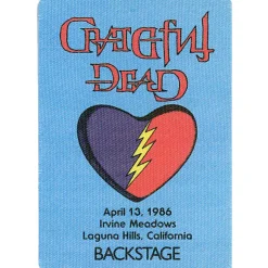 Fashion Grateful Dead 1986 04-13 Backstage Pass Grateful Dead