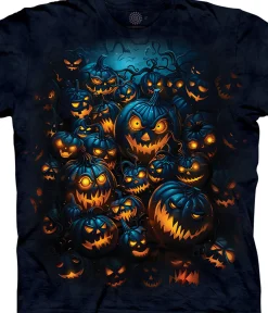 Sale Jack-O-Lantern Pile Classic Cotton T-Shirt T-Shirt | Halloween