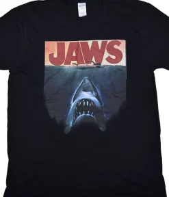 Clearance Jaws Poster Again Black T-Shirt T-Shirt | Jaws