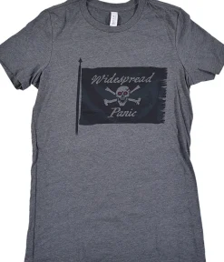 Online Jolly Roger Dark Heather Grey Juniors Long Length T-Shirt Women Juniors Long Length | Widespread Panic