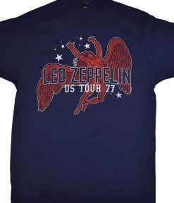 Outlet Led Zeppelin Arched Icarus Navy T-Shirt T-Shirt | Led Zeppelin