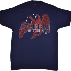 Outlet Led Zeppelin Arched Icarus Navy T-Shirt T-Shirt | Led Zeppelin