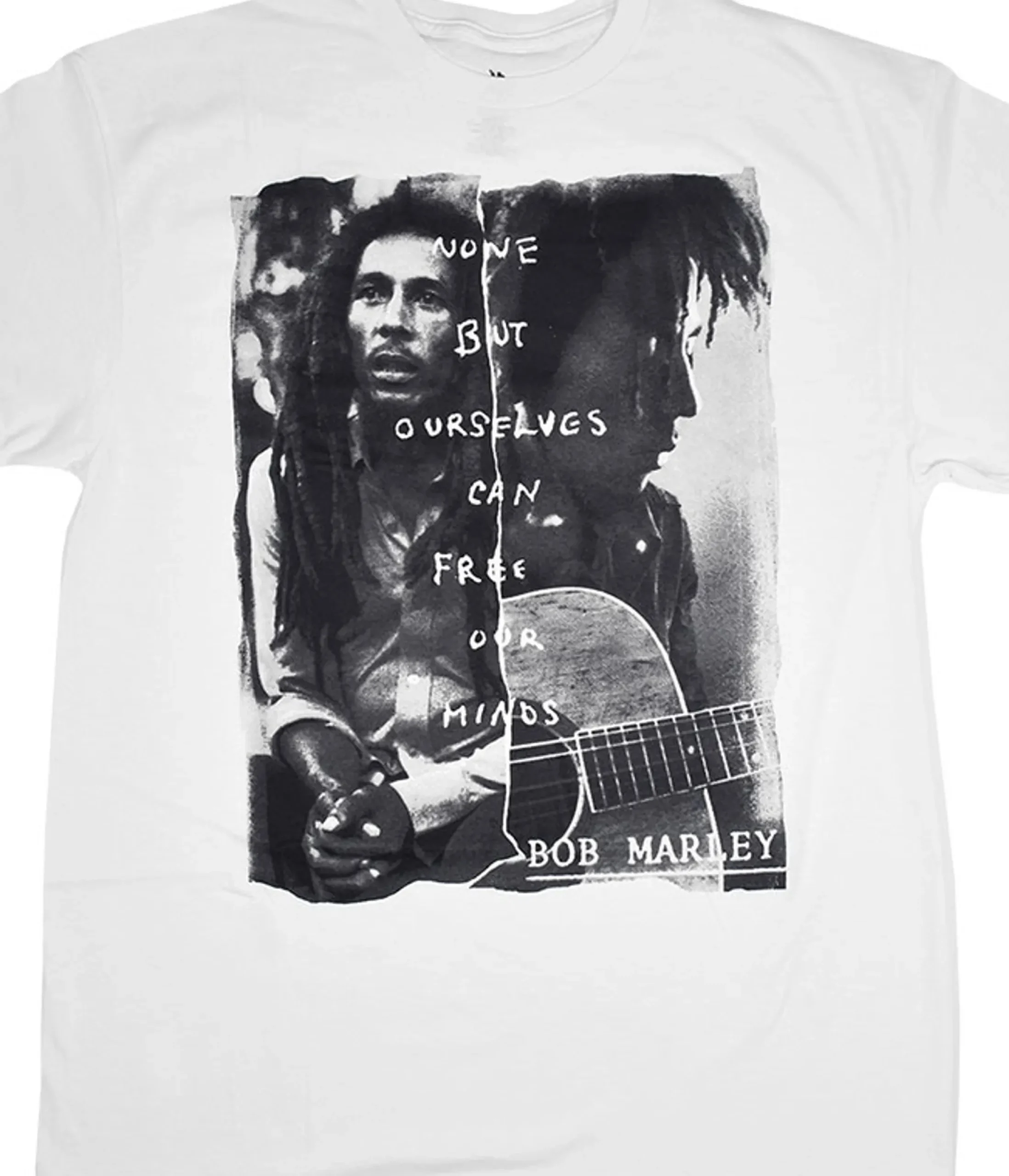 New Marley Free Our Minds White T-Shirt T-Shirt | Rastafari Art