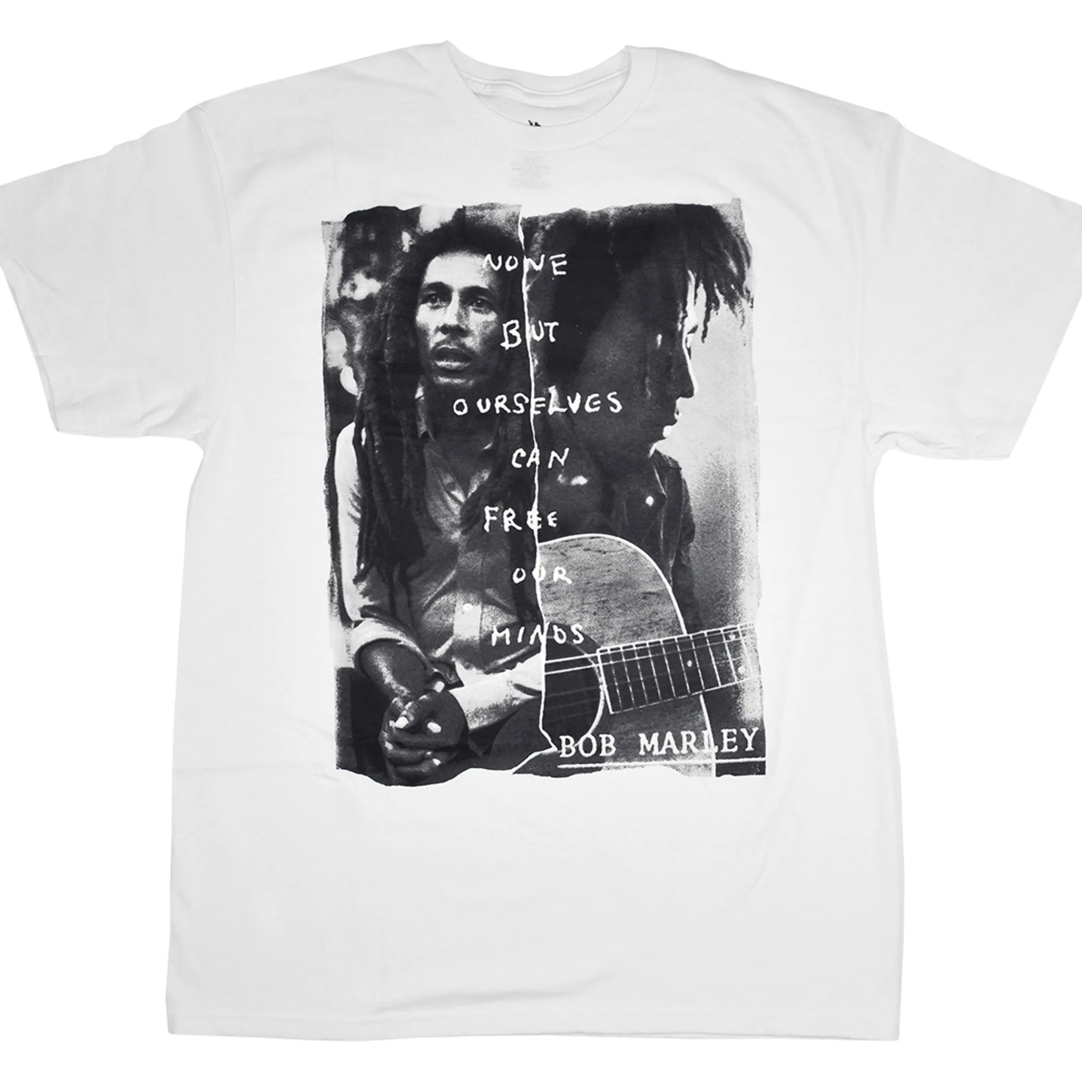 New Marley Free Our Minds White T-Shirt T-Shirt | Rastafari Art