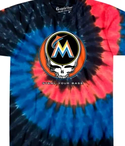 Outlet Miami Marlins Steal Your Base Tie-Dye T-Shirt T-Shirt | Miami Marlins