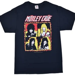 Best Motley Crue Fire Group Black T-Shirt T-Shirt | Motley Crue