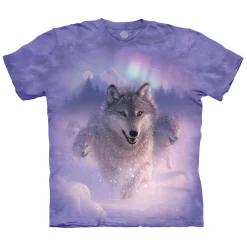 Sale Northern Lights Kids' T-Shirt Kids Youth | Wolf Shirt Collection