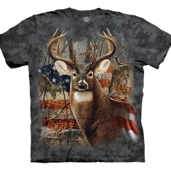 New Patriotic Buck Classic Cotton T-Shirt T-Shirt | North American Animals