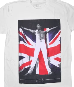 Hot Queen Freddie Flag White T-Shirt T-Shirt | Queen