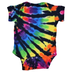 Outlet Rainbow Black Streak Tie-Dye Onesie Kids Onesies | Unprinted Tie-Dyes