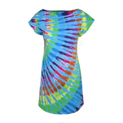 New Rainbow Blue Streak Womens Unprinted Tie-Dye Sundress Women Sundresses | Womens Unprinted Tie-Dyes