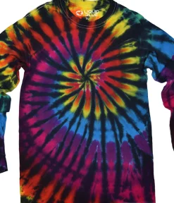 New Rainbow Spiral Streak Unprinted Tie-Dye Long Sleeve T-Shirt Unprinted Tie-Dyes | Unprinted Tie-Dye
