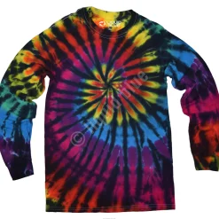 New Rainbow Spiral Streak Unprinted Tie-Dye Long Sleeve T-Shirt Unprinted Tie-Dyes | Unprinted Tie-Dye