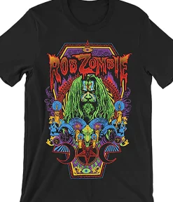 Fashion Rob Zombie Necrocolor Black T-Shirt T-Shirt | Rob Zombie