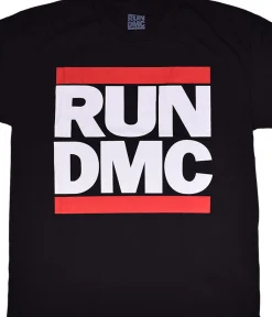 New RUN DMC Classic Logo Black T-Shirt T-Shirt | Run Dmc