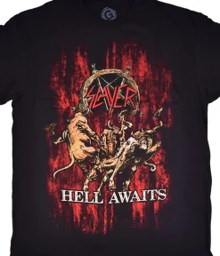 Outlet Slayer Awaits Blood Black T-Shirt T-Shirt | Slayer