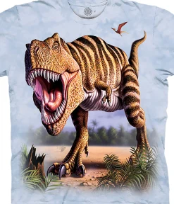 Online Striped Rex Kids' T-Shirt Kids Youth | Dinosaurs