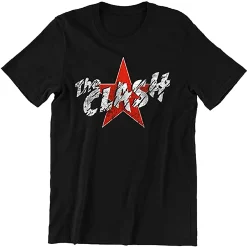 New The Clash Star Logo Black T-Shirt T-Shirt | The Clash