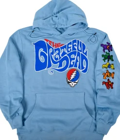 Outlet The Grateful Dead Light Blue Sleeve Printed Hoodie Hoodie | Grateful Dead
