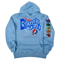 Outlet The Grateful Dead Light Blue Sleeve Printed Hoodie Hoodie | Grateful Dead