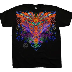Sale Trippy Lion Black T-Shirt T-Shirt | Light Fantasy