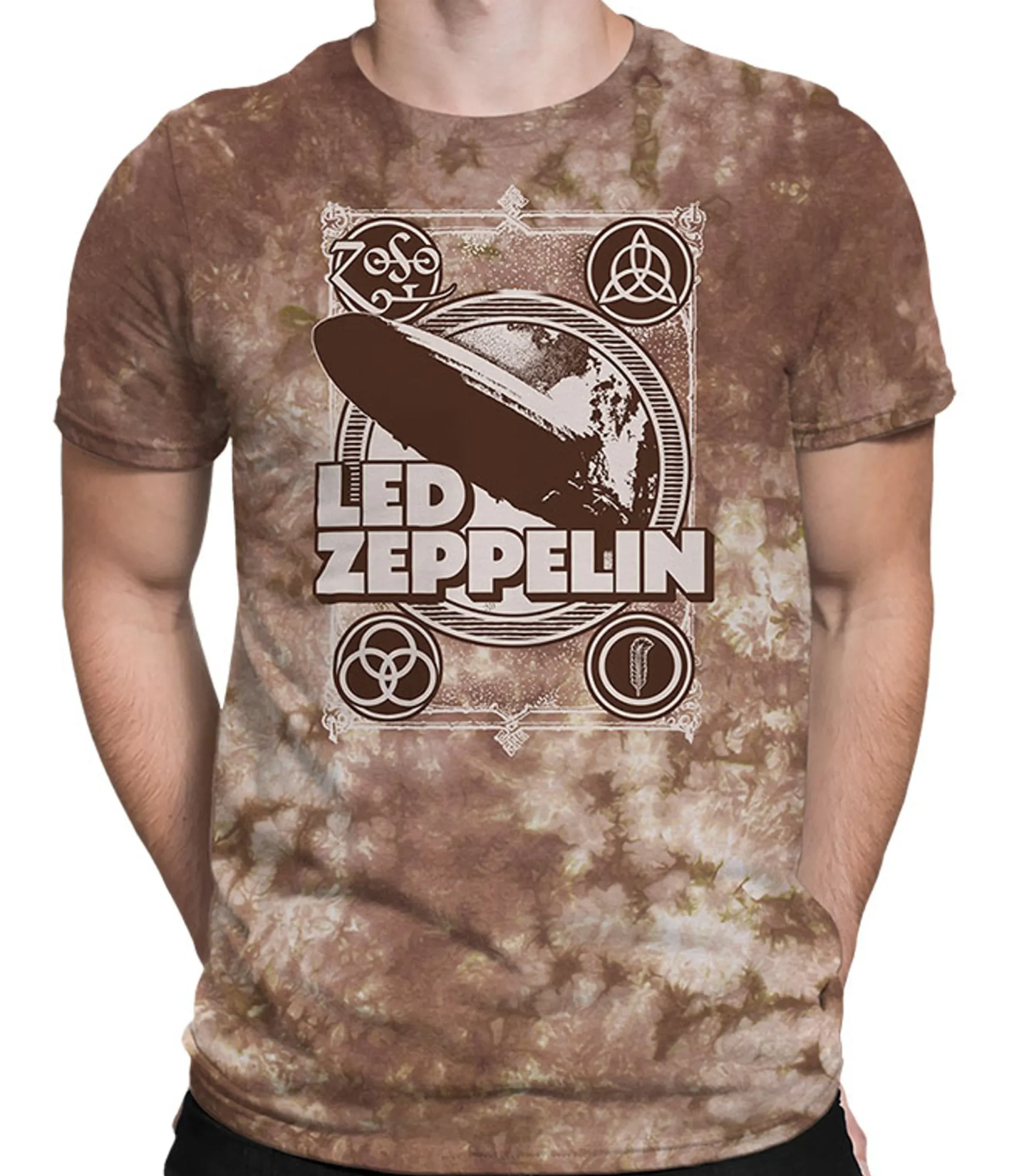 Clearance Zeppelin Poster Tie-Dye T-Shirt T-Shirt | Led Zeppelin