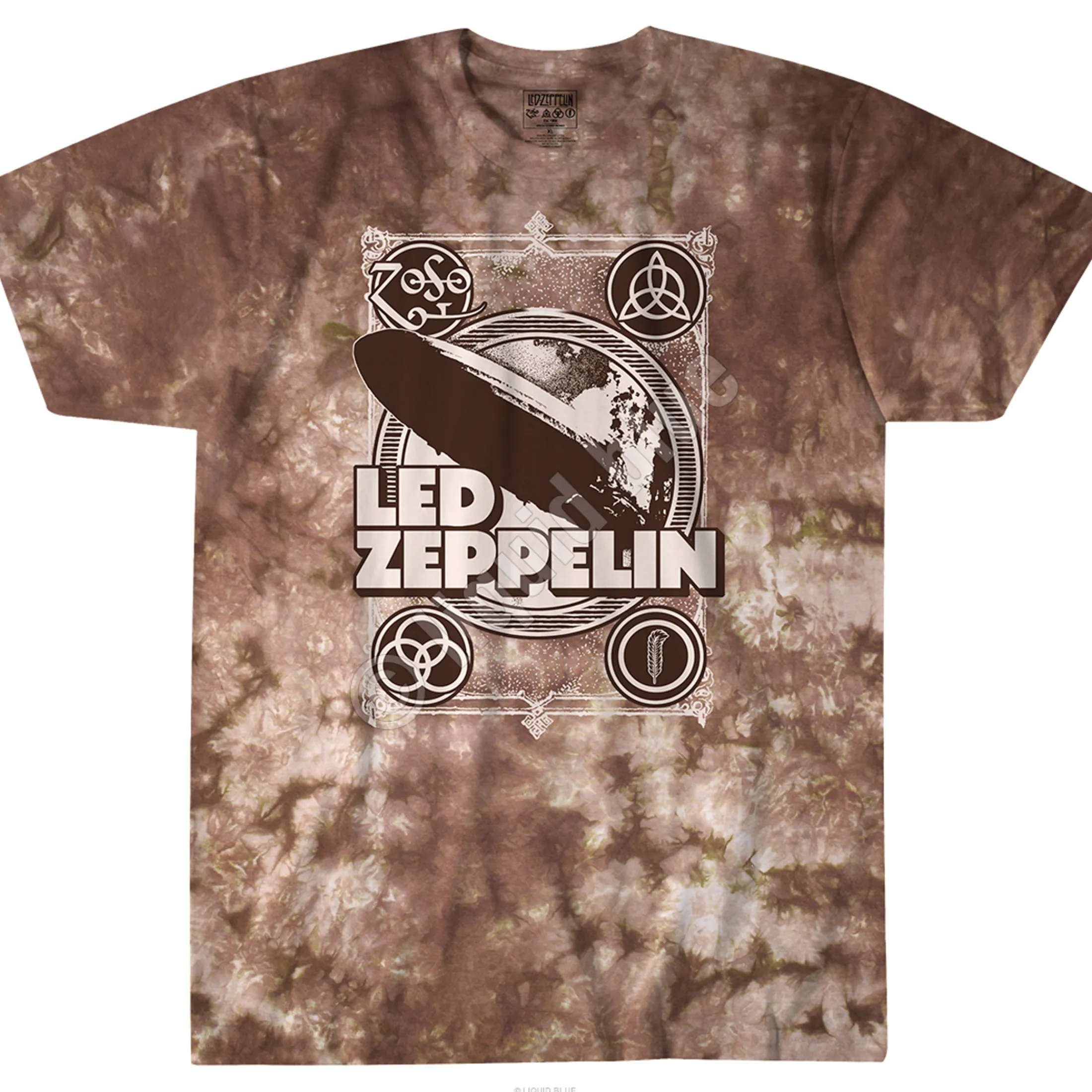 Clearance Zeppelin Poster Tie-Dye T-Shirt T-Shirt | Led Zeppelin