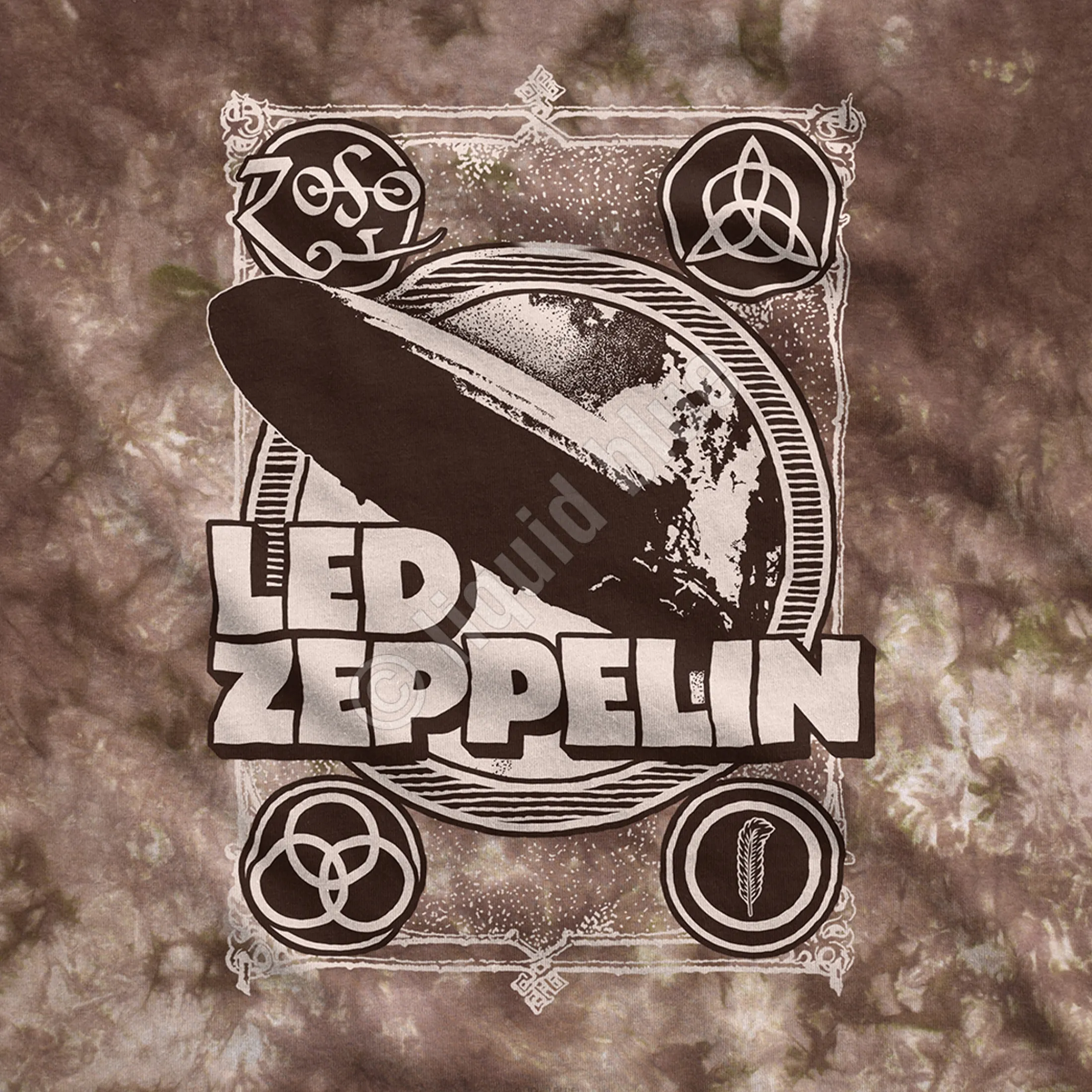 Clearance Zeppelin Poster Tie-Dye T-Shirt T-Shirt | Led Zeppelin